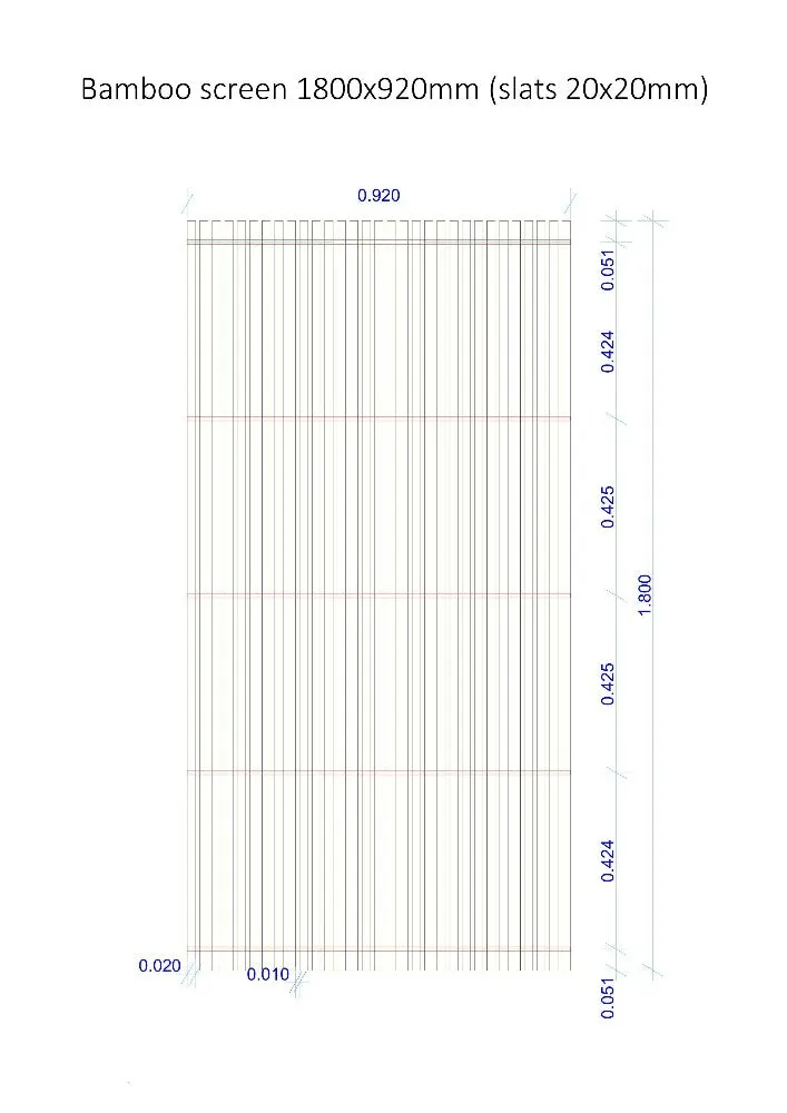 Bamboo Garden Screen Vertical 1800x920x30mm - Image 5